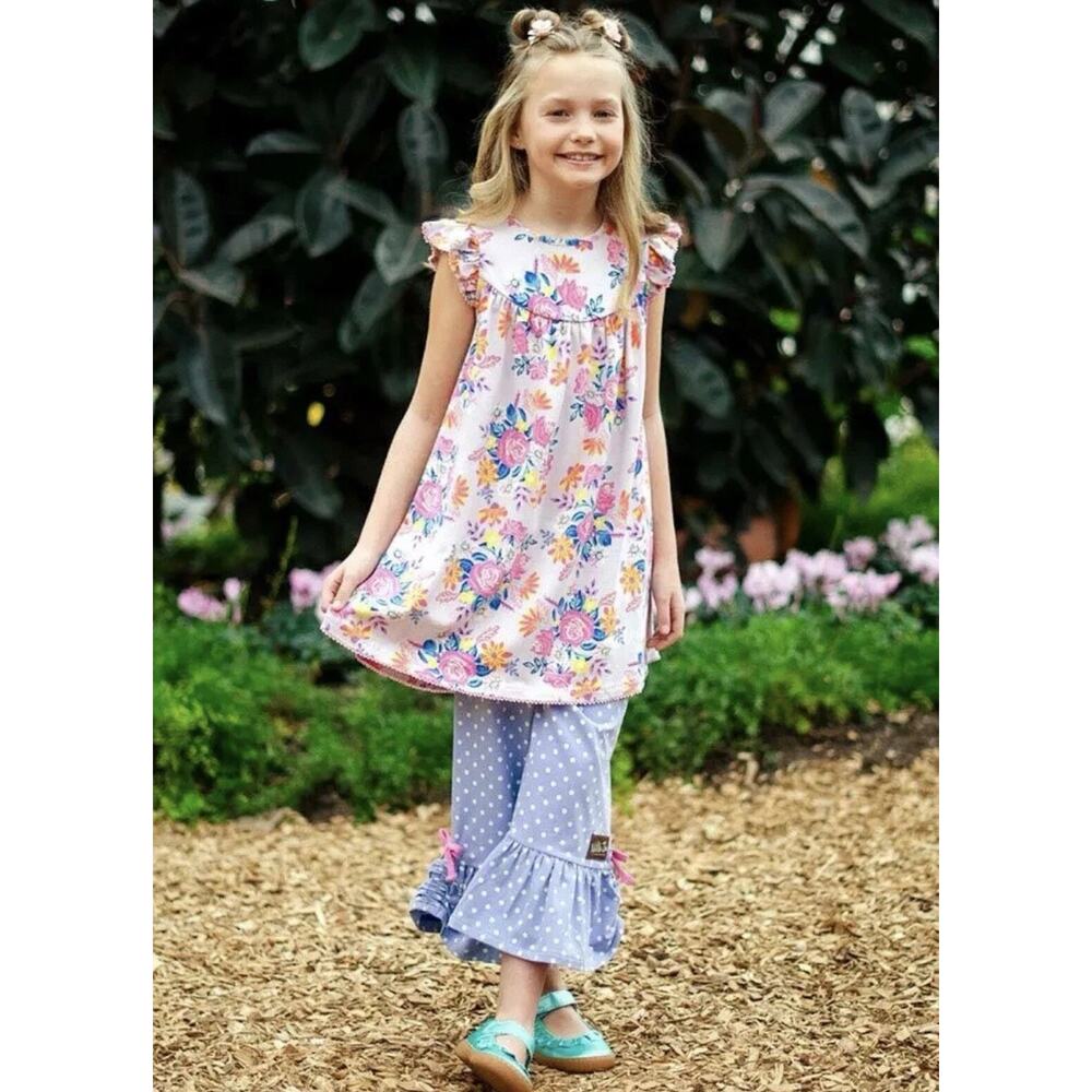 Matilda Jane Lets Go Together Turning Purple Dress 10 & Purple Promise Pants 8